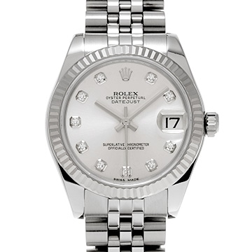 ロレックス デイトジャスト 178274G シルバー/ダイヤモンド ユニセックス 時計 【中古】【wristwatch】