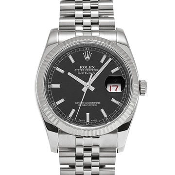 ロレックス デイトジャスト 116234 ブラック メンズ 時計 【中古】【wristwatch】