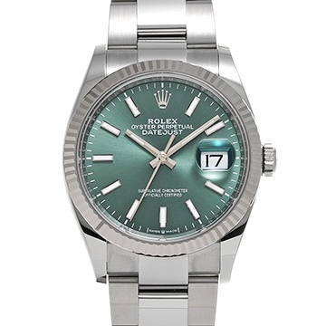 ロレックス デイトジャスト 36 126234 ミントグリーン メンズ 時計 【中古】【wristwatch】