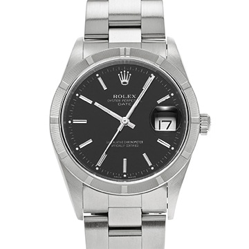 ロレックス オイスターパーペチュアル デイト 15210 ブラック メンズ 時計 【中古】【wristwatch】