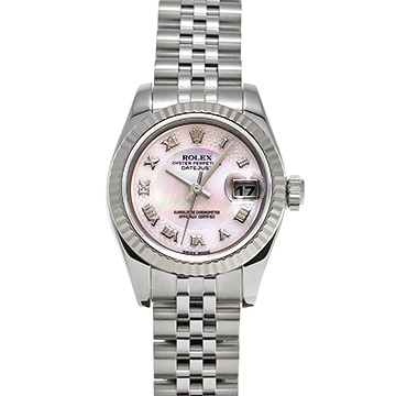 ロレックス デイトジャスト 179174NRD ピンクシェル レディース 時計 【中古】【wristwatch】