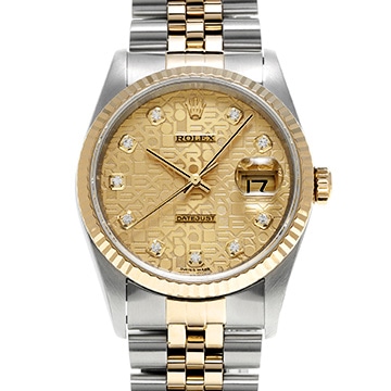 ロレックス デイトジャスト 16233G シャンパンコンピュータ/ダイヤモンド メンズ 時計 【中古】【wristwatch】