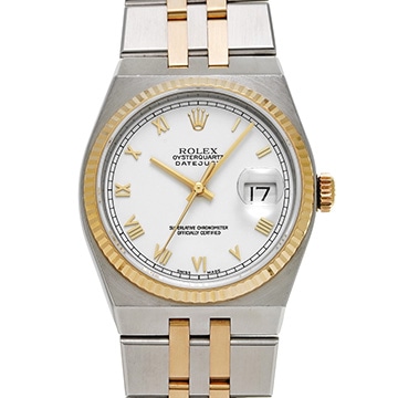 ロレックス オイスタークォーツ デイトジャスト 17013 ホワイト メンズ 時計 【中古】【wristwatch】