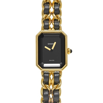 シャネル プルミエール L H0001 ブラック レディース 時計 【中古】【wristwatch】