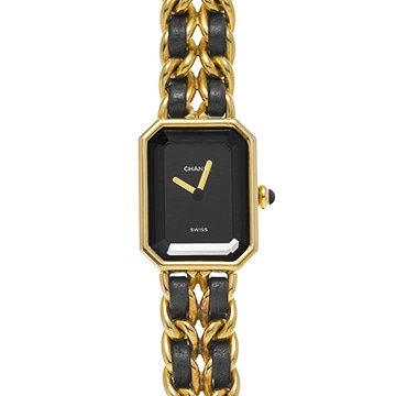 シャネル プルミエール L H0001 ブラック レディース 時計 【中古】【wristwatch】
