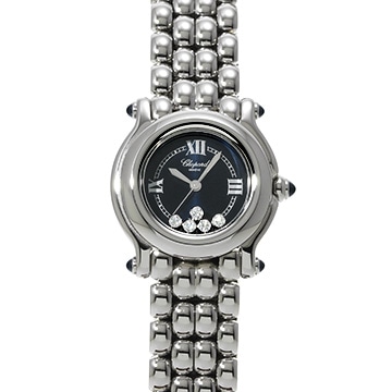 ショパール ハッピースポーツ 27/8250-23 ブラック/ダイヤモンド レディース 時計 【中古】【wristwatch】