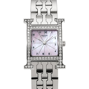 エルメス Hウォッチ HH1.230 ピンクシェル レディース 時計 【中古】【wristwatch】