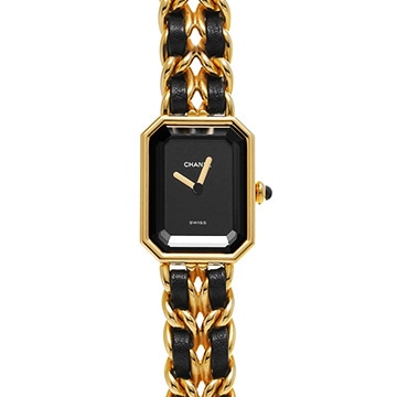 シャネル プルミエール L H0001 ブラック レディース 時計 【中古】【wristwatch】