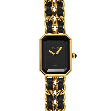 シャネル プルミエール L H0001 ブラック レディース 時計 【中古】【wristwatch】