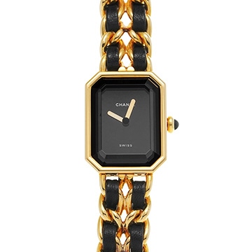 シャネル プルミエール L H0001 ブラック レディース 時計 【中古】【wristwatch】