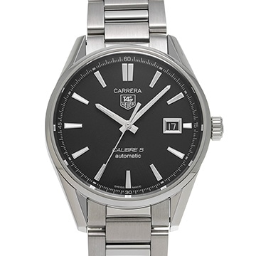 タグ ホイヤー カレラ キャリバー5 WAR211A.BA0782 ブラック メンズ 時計 【中古】【wristwatch】