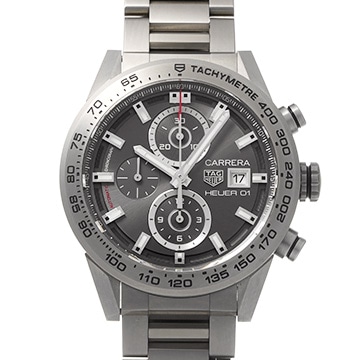 タグ ホイヤー カレラ キャリバーホイヤー01 クロノグラフ CAR208Z.BF0719 グレー メンズ 時計 【中古】【wristwatch】