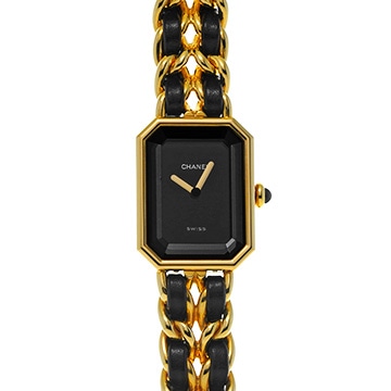 シャネル プルミエール L H0001 ブラック レディース 時計 【中古】【wristwatch】