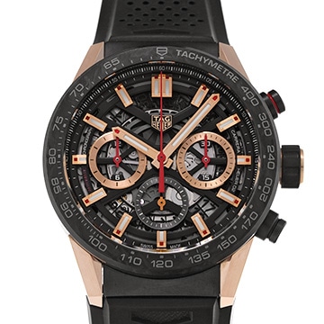 タグ ホイヤー カレラ キャリバーホイヤー02 クロノグラフ CBG2052.FT6143 ブラック メンズ 時計 【中古】【wristwatch】