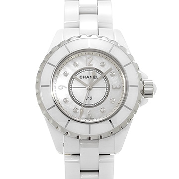 シャネル J12 33MM H2422 ホワイトシェル/ダイヤモンド レディース 時計 【中古】【wristwatch】