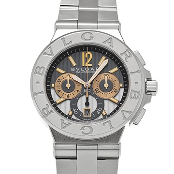 ブルガリ ディアゴノ キャリブロ 303 クロノグラフ DG42C14SWGSDCH グレー メンズ 時計 【中古】【wristwatch】