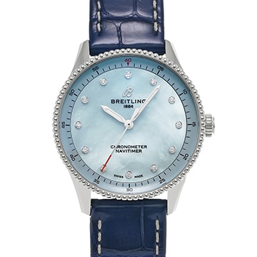 ブライトリング ナビタイマー 32 A77320171C1P1 ブルーシェル/ダイヤモンド レディース 時計 【中古】【wristwatch】