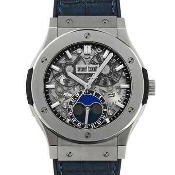 ウブロ クラシックフュージョン アエロフュージョン チタニウム ムーンフェイズ 517.NX.0170.LR スケルトン メンズ 時計 【中古】【wristwatch】