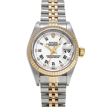 ロレックス デイトジャスト 69173G ホワイト/ダイヤモンド レディース 時計 【中古】【wristwatch】