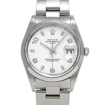 ロレックス オイスターパーペチュアル デイト 15200 ホワイト メンズ 時計 【中古】【wristwatch】