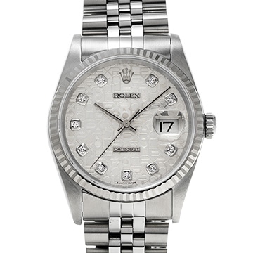 ロレックス デイトジャスト 16234G シルバーコンピュータ/ダイヤモンド メンズ 時計 【中古】【wristwatch】