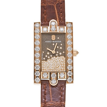 ハリー ウィンストン アヴェニュー クラシック ダイヤモンド ドロップ AVEQHM21RR119 ブラウン/ダイヤモンド レディース 時計 【中古】【wristwatch】