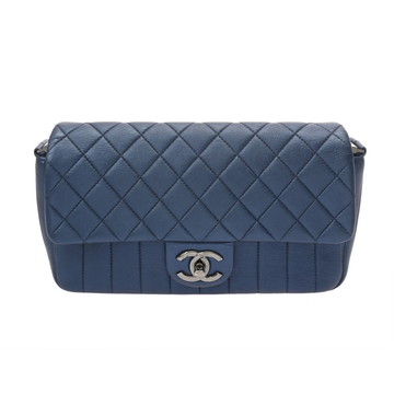 シャネル マトラッセ/マドモアゼル チェーンショルダー ブルー カーフスキン レディース バッグ 【中古】【bag】