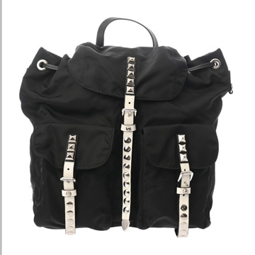 プラダ バックパック  ブラック ナイロン レディース バッグ 【中古】【bag】