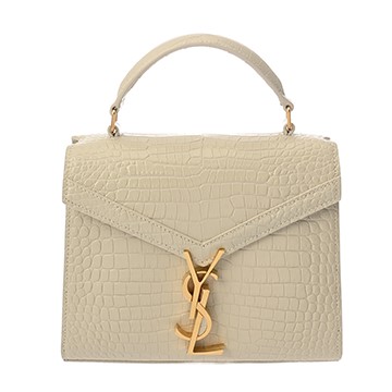 サンローラン カサンドラ トップハンドル ミニ 2WAY ホワイト FLY602716.0923 クロコダイルエンボスレザー レディース バッグ 【中古】【bag】