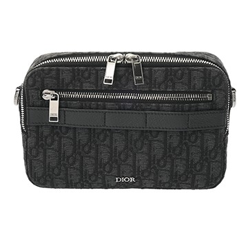 ディオール Safariバッグ ミニ ブラック 2ESWS011YKY H03E グレインドカーフレザー/オブリークジャガードキャンバス レディース バッグ 【中古】【bag】