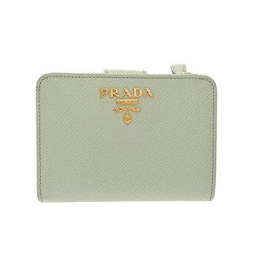 プラダ 財布 ライトグリーン 1ML225 サフィアーノレザー レディース 財布 【中古】【purse】