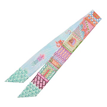 エルメス ツイリー SUPER SILK QUEST マルチカラー シルク100％ レディース 【中古】【other】