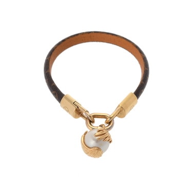 ルイ ヴィトン モノグラム ブレスレット エンジェルス #17 ブラウン/ゴールド M6162E メタル/モノグラムキャンバス レディース ジュエリー 【中古】【jewelry】