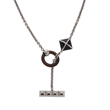 エルメス ネックレス メドールXO シルバー/ブラック メタル/バッファローホーン レディース ジュエリー 【中古】【jewelry】