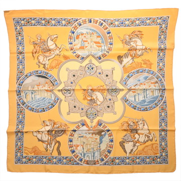 エルメス カレ90 LE TRIOMPHE DU PALADIN マルチカラー シルク100％ レディース 【中古】【other】