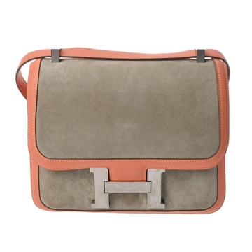 エルメス コンスタンス3 24 グレー/クレヴェット ドブリス(スウェード)/ヴォースイフト レディース バッグ 【中古】【bag】