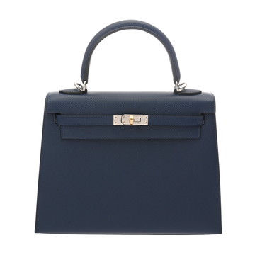 エルメス ケリー 25 外縫い 2WAY   ブルータイ ヴォーエプソン レディース バッグ 【中古】【bag】