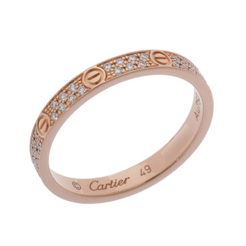 カルティエ ミニラブリング #49 パヴェ ゴールド B4218149 K18ピンクゴールド PG レディース ジュエリー 【中古】【jewelry】
