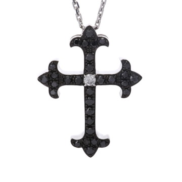 ノンブル ゆきざき 十字架 ネックレス シルバー K18ホワイトゴールド WG レディース ジュエリー 【中古】【jewelry】