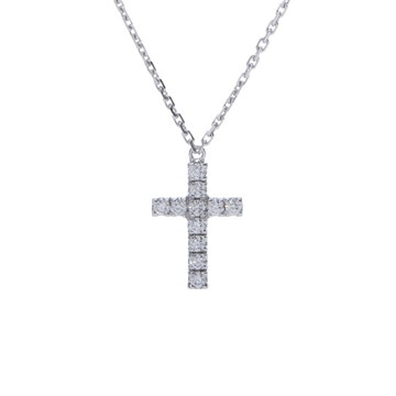カルティエ シンボルクロス ネックレス シルバー CRB7221700 K18ホワイトゴールド WG レディース ジュエリー 【中古】【jewelry】