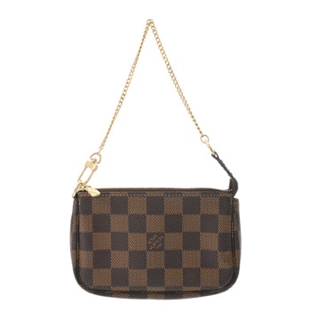 ルイ ヴィトン ダミエ ミニポシェットアクセソワール エベヌ N58009 ダミエキャンバス レディース 【中古】【bag】