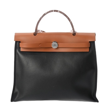 エルメス エールバッグ ジップ PM ブラック/ゴールド/エクリュ トワルベルリンヌ/ヴァッシュハンター ユニセックス バッグ 【未使用】【bag】