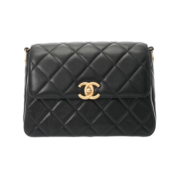 シャネル マトラッセ チェーンショルダー ブラック グレインカーフ レディース バッグ 【中古】【bag】