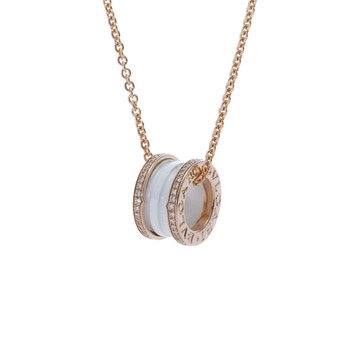 ブルガリ B-ZERO1 ネックレス ゴールド 350053 K18ピンクゴールド PG/ホワイトセラミック レディース ジュエリー 【中古】【jewelry】