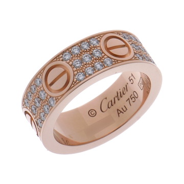 カルティエ ラブリング クラシック #51 パヴェ ゴールド B4087600 K18ピンクゴールド PG レディース ジュエリー 【中古】【jewelry】