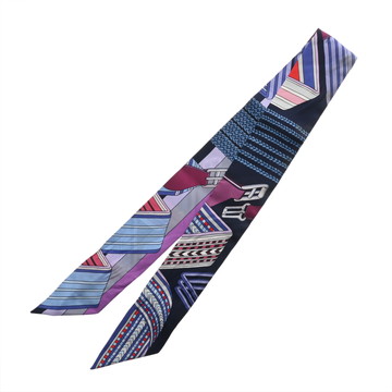エルメス ツイリー SANGLES EN ZIGZAG マルチカラー シルク100％ レディース 【中古】【other】