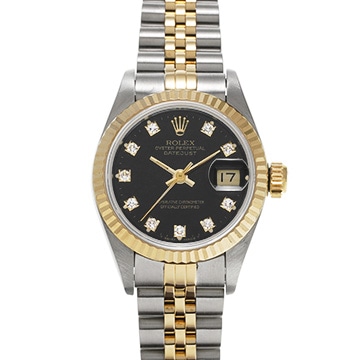ロレックス デイトジャスト 69173G ブラック/ダイヤモンド レディース 時計 【中古】【wristwatch】
