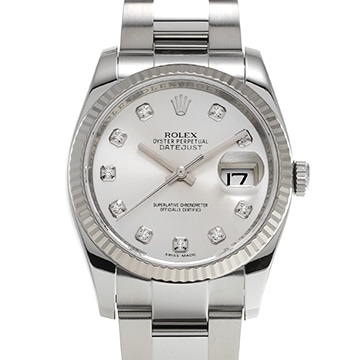 ロレックス デイトジャスト 116234G シルバー/ダイヤモンド メンズ 時計 【中古】【wristwatch】