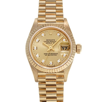 ロレックス デイトジャスト 69178G シャンパン/ダイヤモンド レディース 時計 【中古】【wristwatch】