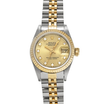 ロレックス デイトジャスト 69173G シャンパン/ダイヤモンド レディース 時計 【中古】【wristwatch】